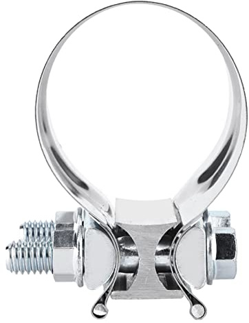 Tbest Stainless Steel Pipe Clamp Universal U Shape Car Band with Bolts for Automotive System Repair Silver 2.95 X .64 Inch