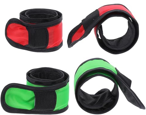 Hemobllo 4piezas Vendas LED para Patas de Caballos Correas de Alta Visibilidad para Equinos Rojo y Verde Proteccion para Eventos Nocturnos al Aire