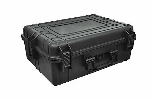 Nqyjm Skyddsväska svart robust bärväska med skum 35 liter, hårt fodral med skuminsats för kamera och tillbehör, elektroniska enheter