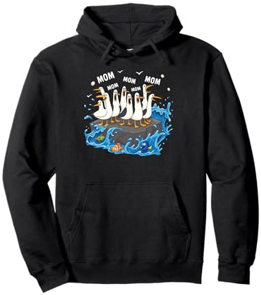 Divertente Mamma Gabbiano Famiglia Madre Amante Design Uomo Donna Felpa con Cappuccio