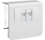 Hager SL200559079010 Geräteträger 2xCat.6A SL 20x55 reinweiß