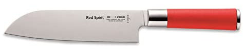 F. DICK Santoku, Küchenmesser, Red Spirit (Messer mit Klinge 18 cm, X55CrMo14 Stahl, nichtrostend, 56° HRC) 8174218
