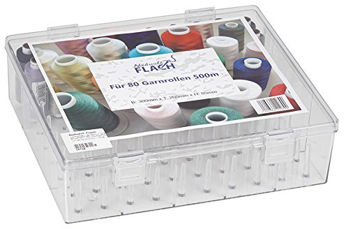 Nähwelt Flach Garnbox für 80 Konen, gefüllt mit 30 Rollen Troja jeweils 500m (0,00399 €/m)