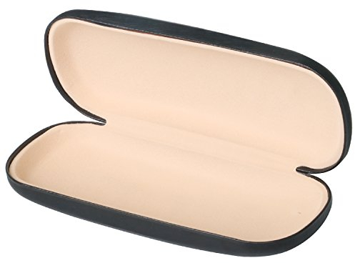 TRIXES Glasses Case - Black Hard Shell Case for Small and Medium Frames - Durable & Lightweight Protective Case for Eyeglasses or Sunglasses - Unisex
