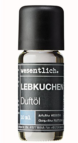 wesentlich. Aceite aromático de pan de jengibre 10 ml – Aroma fino para difusor y lámpara – como ambientador de habitación o para la fabricación de velas – aceites puros premium de Alemania