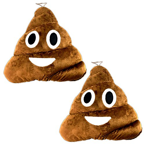 HAC24 2X Lustige Dekokissen Kissen Haufen Scheisse Kacke Kuschelkissen Kuscheltier
