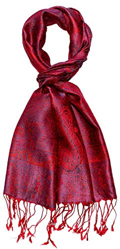 Lorenzo Cana Seidenschal für Männer Schal 100% Seide gewebt Herrenschal Paisley Muster mehrfarbig rot - 781851177