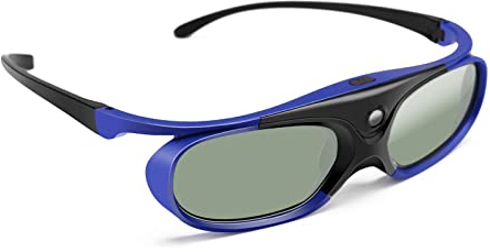 Wowlela Occhiali 3D, Universal DLP Active Shutter Occhiali 3D 96-144Hz per Optoma BenQ Acer Viewsonic XGIMI Proiettore 3DTV, Batteria 3.7V 80mAH