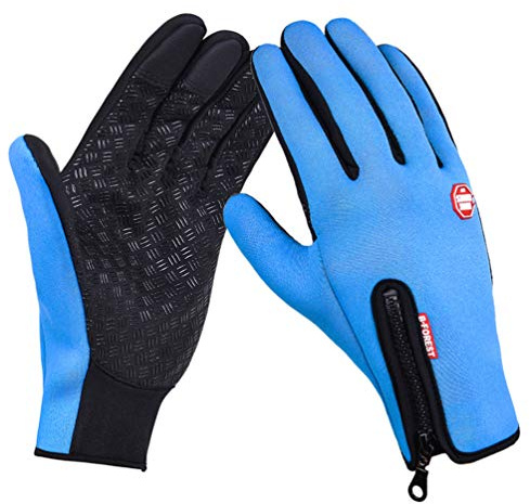 SODSIM Touchscreen Handschuhe Winter Fahrradhandschuhe Touchscreen Herren Laufhandschuhe Wasserdicht Damen Warm (Blau, XL)