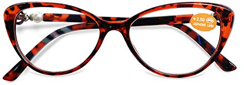 KOOSUFA Mode Lesebrille Katzenaugen Damen Vintage Hornbrille | Modern&Retro Cateye-Stil, Kunststoff, AC-linsen, Lesehilfen, Vollrandbrille mit Stärke, 1.0 1.5 2.0 2.5 3.0 3.5 4.0