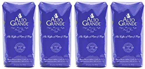 Alto Grande Super Premium Coffee Whole Bean, Medium Dark Roast, 2 pound bag (Pack of 4)