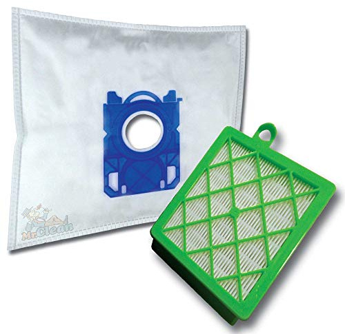 10 x Mr.Clean Staubsaugerbeutel + Hepa Filter (H13) geeignet für Philips Jewel FC9060/01 FC 9060/01 FC 9071/01-08