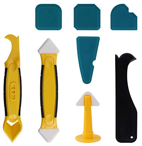 Spatole per Silicone Sigillante Set di Raschietti per Utensili in Silicone Raschietto Rimozione per Cucina Bagno Piano Sigillante di Tenuta 8 Pezzi