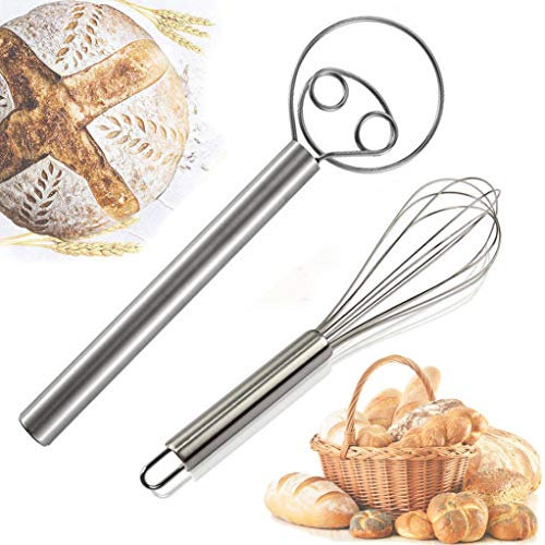 Fouet à œufs danois, en acier inoxydable, pour pâte à pain, mélangeur, bâton et pâte à œuf, pour la cuisine, les fournitures de cuisson, le fouet danois pour la pâte 30,5 cm