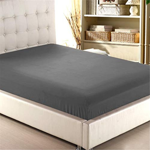 BEDSETS Winter Spannbettlaken Spannbetttuch Teddy Flausch Thermo Fleece In 8 Farben 6 Größen 180x200 Bis 200x200 cm (Gray,200cmx200x30cm)