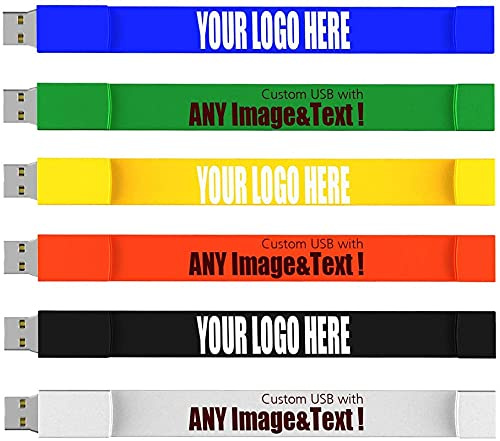 MEINAMI Pulsera Personalizada Memoria USB de Silicona 4GB 50 Pack