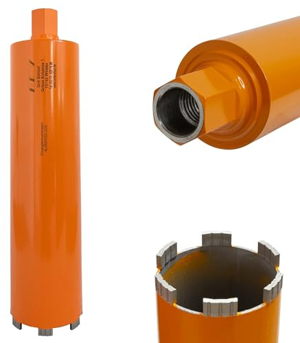 Trocken-Nass-Bohrkrone Ø 32-202 mm mit BI-Adapter passend zu DD-BI-Aufnahme | Zum Trocken-Bohren von Beton leicht armiert, Harte Baustoffe, Kalksandstein, Ziegel, Mauerwerk und Nass-Bohren Stahlbeton