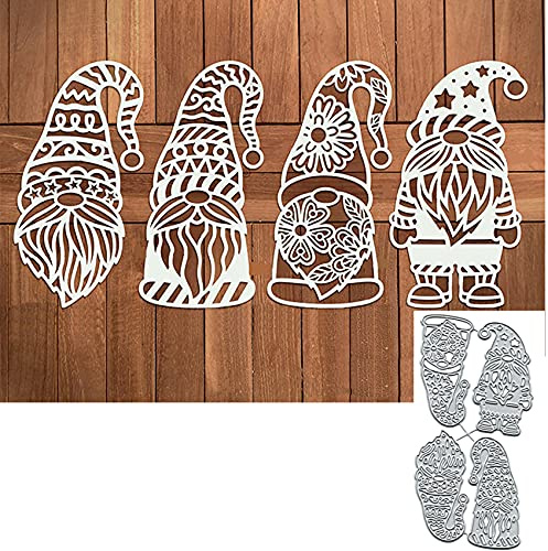 4 st jul söta jultomte stansar, god jul blomma snata metall stansning stenciler mall form gör-det-själv inbjudningskort scrapbook prägling hantverk korttillverkning