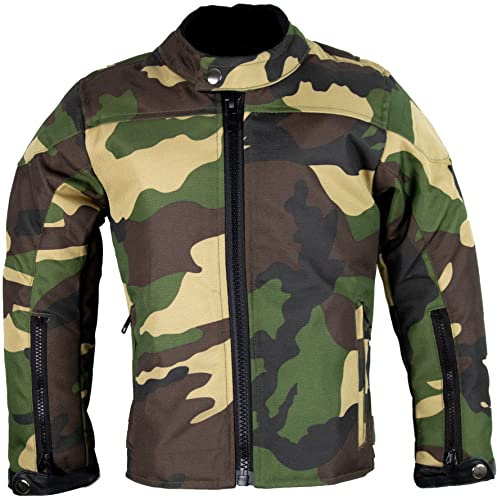 MDM Veste de moto pour enfant en camouflage., vert, 104