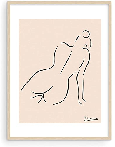 AIVYNA Picasso Strichzeichnung Abstrakte Frau Wand Bilder Pablo Picasso Gemäldewerk Wandbilder Minimalistischer Kunstdruck Matisse Body Poster Decor Rahmenlos 40×50cm