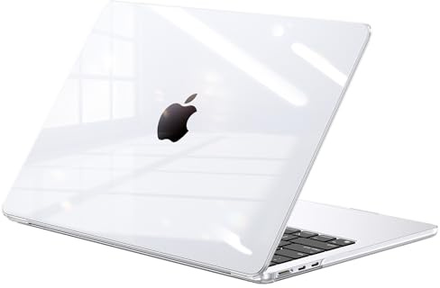 BlueSwan Hülle Kompatibel mit MacBook Air M5 13 Zoll 2026 2025-2022 M4 M3 M2 Glatt Schützende Hartschale Snap Case Mac 13,6 A3449 A3240 A3113 A2681 Cover Transparenter Hartschalenkoffer– Kristallklar