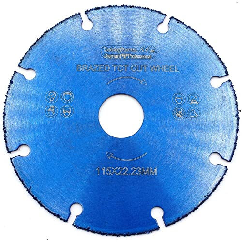 HM Disque à tronçonner en carbure de tungstène 115 mm pour meuleuse d'angle pour couper le bois, le plastique, l'aluminium, etc.