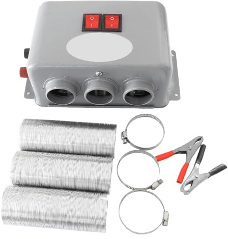 TOTMOX 12V Heater For Car, 12V 800w, Portable Car Auxiliary Heater, Winter Heating Warmer Cart Heater with 3 Air Outlets 2 Gear Switch, Compatible with all types of diesel mechanical vehicles