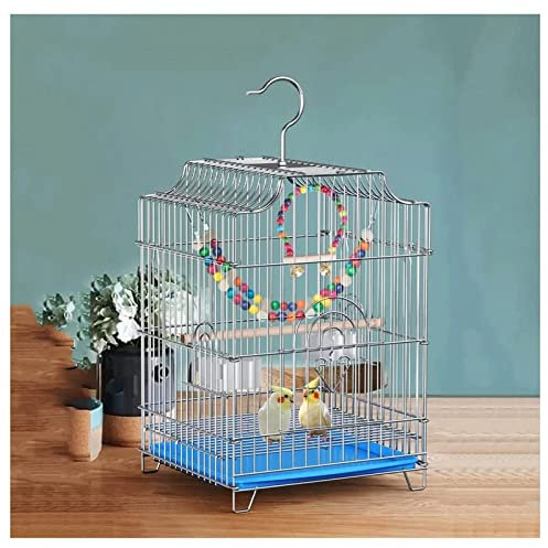 UTMACH Vogelhaus Vogelkäfig aus Edelstahl, großer Vogelkäfig aus Metall mit leicht zu reinigendem Tablett, hängender Vogelkäfig mit Schnallenverschluss Heimtiercenter