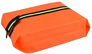 Allayu Schuhbeutel mit Reißverschluss, Schuhbeutel, robust, staubdicht, feuchtigkeitsfest, Rautenmuster, Aufbewahrungsbeutel, Damen, Outdoor, Radfahren, Orange
