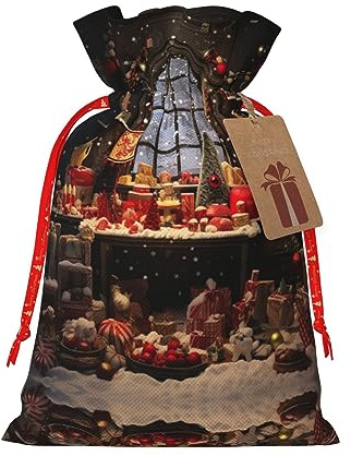 DURAGS Geschenktasche mit Kordelzug, schicke Stoff-Geschenktüte für Weihnachten, ideal für jeden Anlass