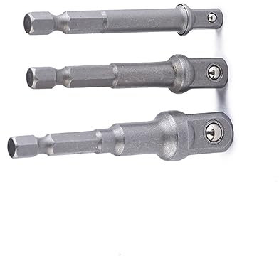 Homoyoyo 3stücke Teiliges Stecknussadapter Set Aus Edelstahl Vierkant Steckschlüssel Für Bohrmaschine Und Akku-schrauber Mit Kugelarretierung Schnelle Verbindung Langlebig