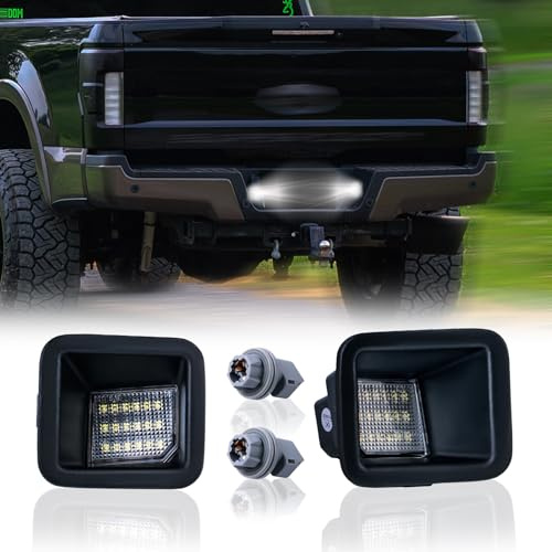 DERMOKA LED License Plate Light For 2017-2025 Ford F250 F350 F450 Super Duty Pickup Truck Tag Lamp Assembly with Socket, 6000K White 2PCS