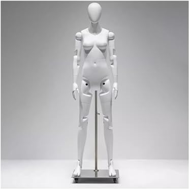 Schaufensterpuppe Männlich Männliche Schaufensterpuppe Premium 360° drehbares, verstellbares Kleidermodell, einfache Montage, stabile Metallbasis, perfekt für die Präsentation ( Color : White , Size :