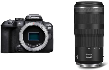 Canon EOS R10 + RF 100-400mm F5.6-6.8 IS USM Lens - Mirrorless Compact Digital Camera - Dual Pixel CMOS AF II & 4K Video up to 60p - For Travel & Vlogging - Bluetooth WiFi & USB C