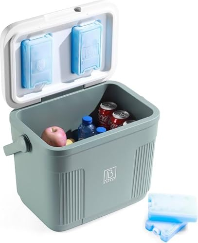 Brisby 22L Kühlbox – Passiv & Ohne Strom – mit 4 Großen Kühlakkus à 450 ml – Bis zu 40 Std. Kühl / 18 Std. Warm – Kompakte Kühlbox für Camping, Auto, Arbeit, Festival – BPA-frei