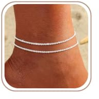 ZHESHY Fußkettchen Damen Silber 925 Gold Wasserfest Fussketten für Frauen | 18K Vergoldet Verstellbar Fußkette mit Herz Zirkon Kleeblatt,Knoten Schlangenkette,Sommer Schmuck Boho Strand Geschenke