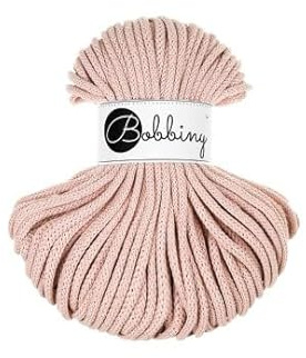 Premium Baumwoll-Flechtschnur - 5mm x 50m - Vielseitige Makramee-Kordel für Stricken, Weben, DIY-Basteln und Heimdekoration - Hochwertige Bunte Bastelschnur Flechtkordel - Pastell Pink