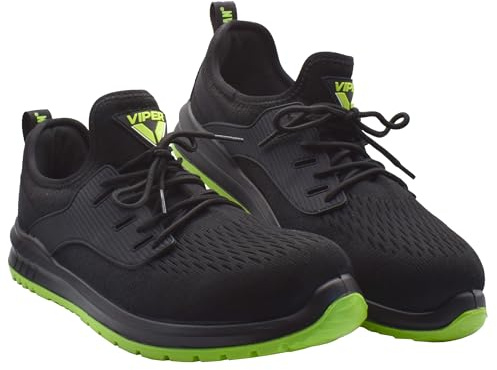 Scan Viper S1P Rated Safety Trainer, Steel Toe Cap, Slip Resistant Soles, Breathable & Lightweight Protective Shoe - Size UK 7 EUR: 41