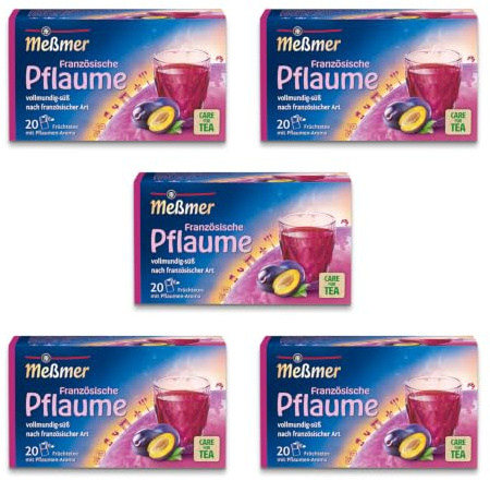 Meßmer Ländertee Französische Pflaume, Vorteilspack 5x20 Teebeutel | Früchtetee mit Pflaumen-Aroma, vollmundig-süß