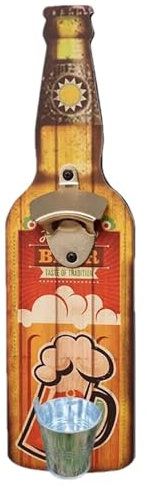 Abrebotellas de pared con archivador, abrelatas de pared - Abrebotellas para colgar - Abrebotellas Abridor de botellas de pared, abrebotellas de cerveza con soporte para tapones para hombre