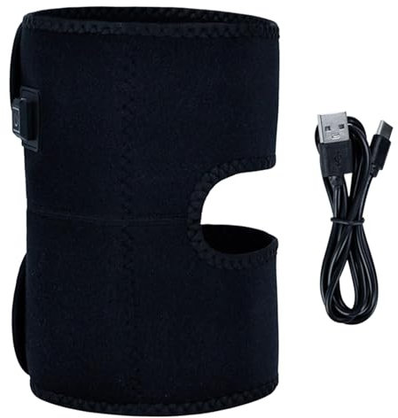 Cuscinetto riscaldante USB Ginocchiera Massaggiatore per ginocchio Fascia per ginocchio regolabile Cintura riscaldante per ginocchio Portatile Ginocchiera Massaggiatore per ginocchio Riscaldato Fascia