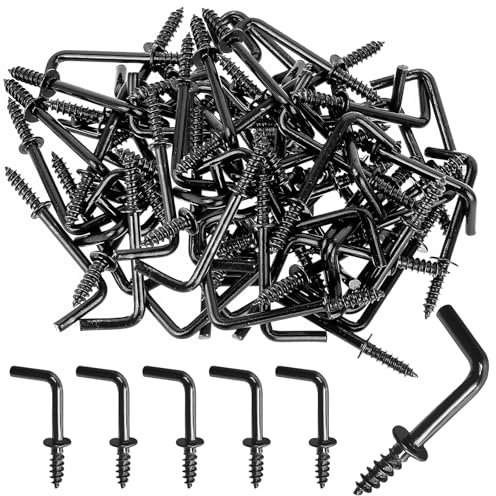 RFYTDCF Mini Gancio a Vite ad Angolo Retto a L - 2,2 cm in Nero