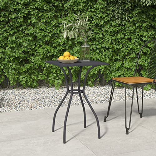 Xichuzi Gartentisch, Tisch Garten, Balkontisch, Mehrzwecktisch, Buffettisch, Biertisch, Bierzelttisch, Flohmarkttisch, Anthrazit 50x50x72 cm Stahlgitter