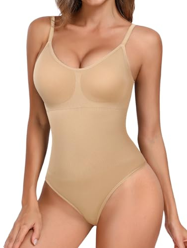 Tuopuda Shapewear Body Body Shaper Stringtrosa Bodysuit Packning Shapewear Underkläder Smal Platt Mage Bantning Shaping med BH Justerbar axelrem