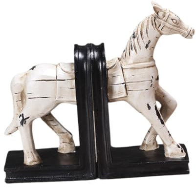 Sharplace Buchstütze aus Kunstharz, Pferd, Buchhalter, Geburtstagsgeschenke, Schreibtisch-Ornamente, unterstützt dekorative Buchstützen, Buchstopper für