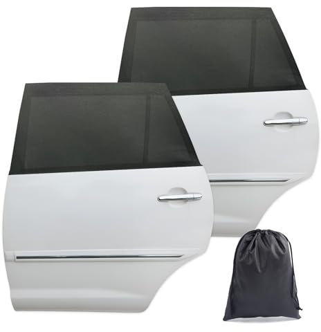 Car Sun Shade for Baby 2 Pack, Universal UV protection Rear Window Sun Shade with Storage Bag, High Elasticity Car Sunshades Blind for Kids Fits Most Vehicles