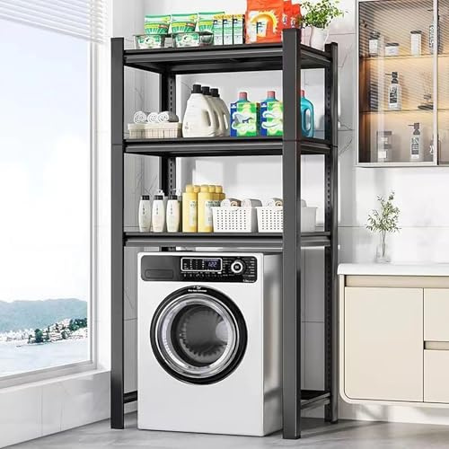 Armario Para Lavadora Y Secadora, Estantería Lavadora, Unidad De Almacenamiento De Máquina Sobre Lavadora, Material De Acero Al Carbono, Ahorra Espacio, Fácil De Instalar Para Cocina, Lavandería(80x50