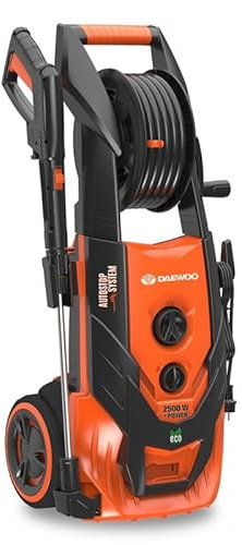 Daewoo Hidrolimpiadora Dax 160-2.500W - 195 Bar, 2.5 kW, Caudal Máximo 468 l/h, Incluye: Pistola, Lanza, Manguera, Conector Rápido y Botella Detergente 700.161