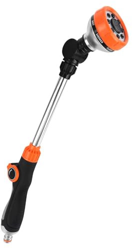 RUCUDIM Watering Lance, Extended Hose Pipe Spray Gun with 3 Modes Extended Spray Nozzle Watering Lance,Garden Hose Spray Gun for Plants Lawns Watering, Pets Shower, Car Washing