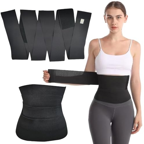 EDLMKM Waist Trainer Women, Womens Waist Trainer, Belt Body Shaper, Waist Cincher Belt Shapewear, Snatch Bandage Tummy Wrap for Women Black